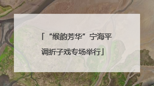 “缑韵芳华”宁海平调折子戏专场举行