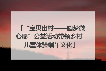 “宝贝出村——圆梦微心愿”公益活动带领乡村儿童体验端午文化