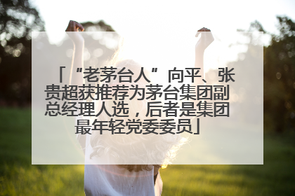 “老茅台人”向平、张贵超获推荐为茅台集团副总经理人选，后者是集团最年轻党委委员