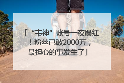 “韦神”账号一夜爆红！粉丝已破2000万，最担心的事发生了