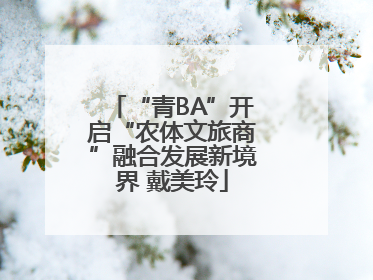 “青BA”开启“农体文旅商”融合发展新境界 戴美玲
