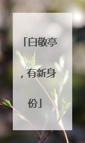 白敬亭，有新身份