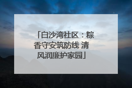 白沙湾社区：粽香守安筑防线 清风润廉护家园