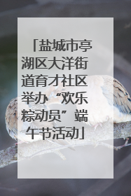 盐城市亭湖区大洋街道育才社区举办“欢乐粽动员”端午节活动
