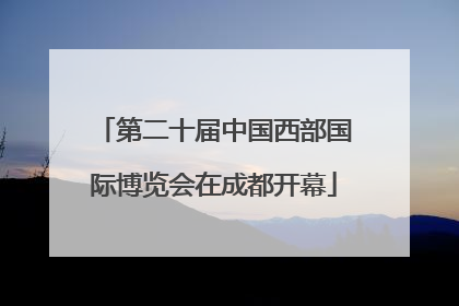 第二十届中国西部国际博览会在成都开幕