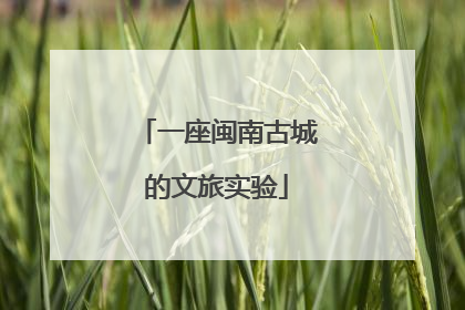 一座闽南古城的文旅实验