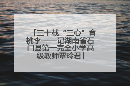 三十载“三心”育桃李——记湖南省石门县第一完全小学高级教师覃玲君