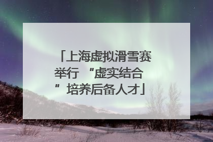 上海虚拟滑雪赛举行 “虚实结合”培养后备人才