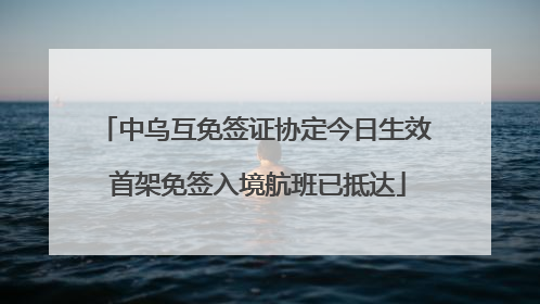 中乌互免签证协定今日生效 首架免签入境航班已抵达