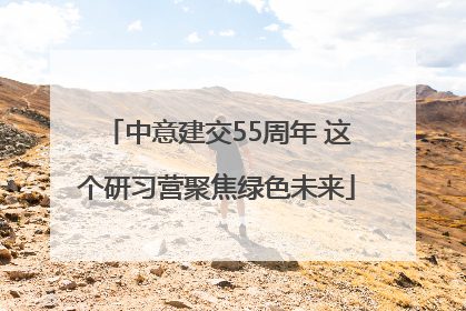 中意建交55周年 这个研习营聚焦绿色未来
