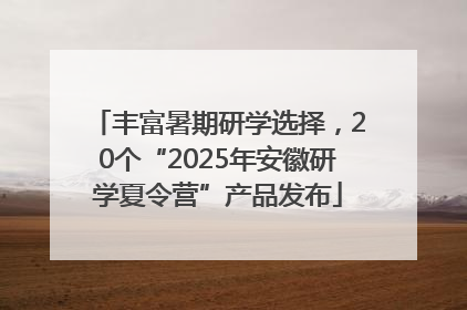 丰富暑期研学选择，20个“2025年安徽研学夏令营”产品发布