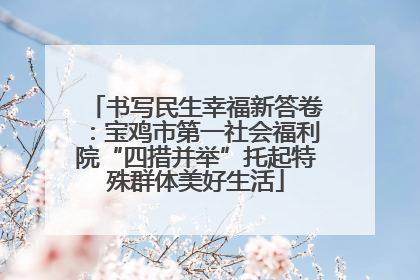 书写民生幸福新答卷：宝鸡市第一社会福利院“四措并举”托起特殊群体美好生活