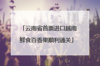 云南省首票进口越南鲜食百香果顺利通关