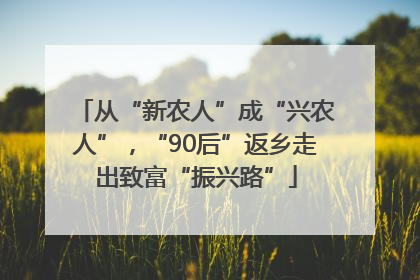从“新农人”成“兴农人”，“90后”返乡走出致富“振兴路”