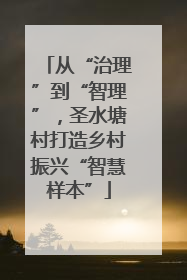 从“治理”到“智理”，圣水塘村打造乡村振兴“智慧样本”