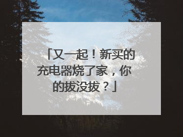 又一起！新买的充电器烧了家，你的拔没拔？