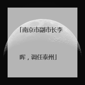 南京市副市长李晖，调任泰州
