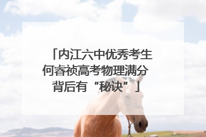 内江六中优秀考生何睿祯高考物理满分背后有“秘诀”