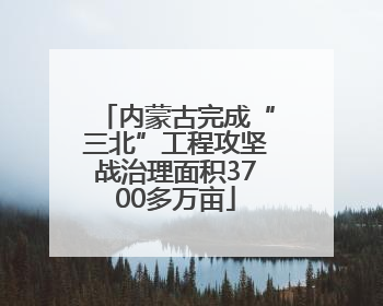 内蒙古完成“三北”工程攻坚战治理面积3700多万亩