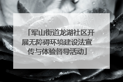 军山街道龙湖社区开展无障碍环境建设法宣传与体验督导活动