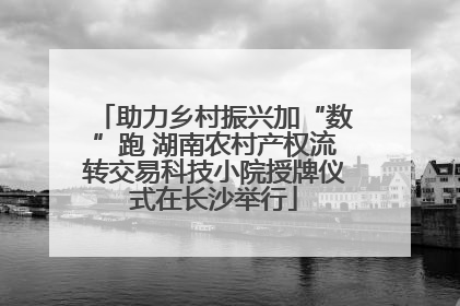 助力乡村振兴加“数”跑 湖南农村产权流转交易科技小院授牌仪式在长沙举行