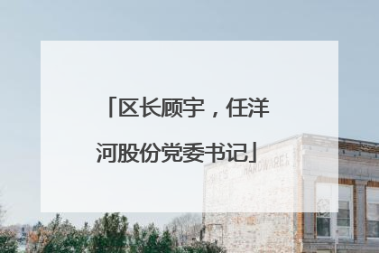 区长顾宇，任洋河股份党委书记