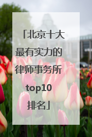 北京十大最有实力的律师事务所top10排名