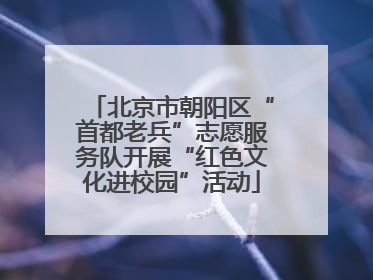 北京市朝阳区“首都老兵”志愿服务队开展“红色文化进校园”活动