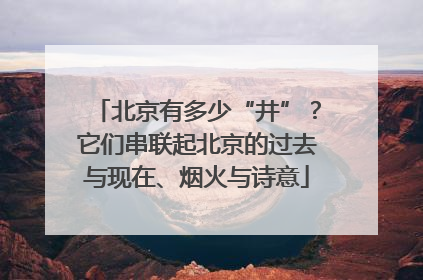 北京有多少“井”？它们串联起北京的过去与现在、烟火与诗意