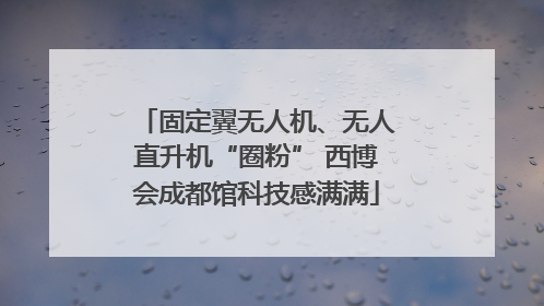 固定翼无人机、无人直升机“圈粉” 西博会成都馆科技感满满
