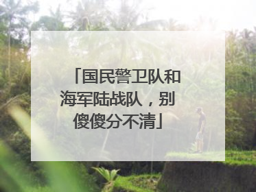 国民警卫队和海军陆战队，别傻傻分不清