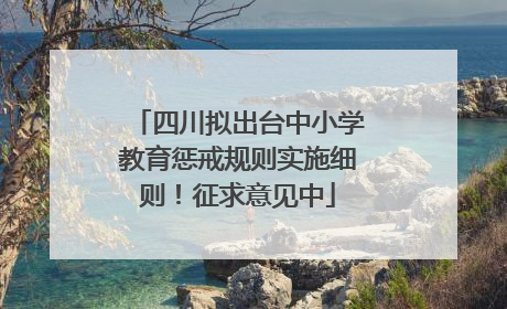 四川拟出台中小学教育惩戒规则实施细则！征求意见中
