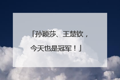 孙颖莎、王楚钦，今天也是冠军！