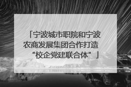 宁波城市职院和宁波农商发展集团合作打造“校企党建联合体”