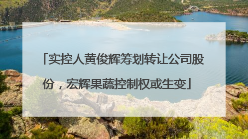 实控人黄俊辉筹划转让公司股份，宏辉果蔬控制权或生变
