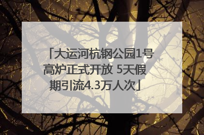 大运河杭钢公园1号高炉正式开放 5天假期引流4.3万人次