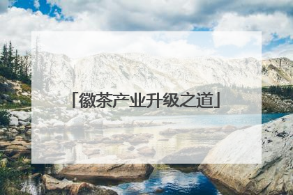 徽茶产业升级之道
