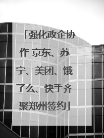 强化政企协作 京东、苏宁、美团、饿了么、快手齐聚郑州签约