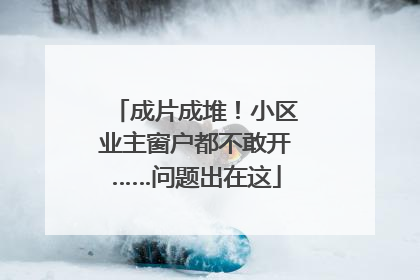 成片成堆！小区业主窗户都不敢开……问题出在这