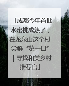 成都今年首批水蜜桃成熟了，在龙泉山这个村尝鲜“第一口”｜寻找和美乡村推荐官