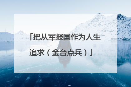 把从军报国作为人生追求（金台点兵）