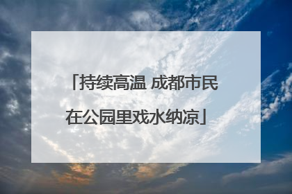 持续高温 成都市民在公园里戏水纳凉