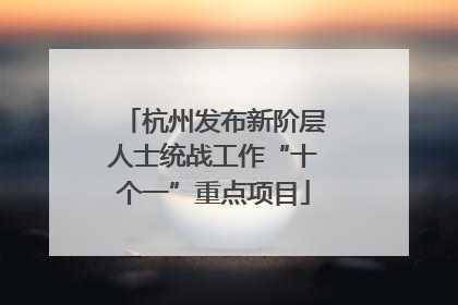 杭州发布新阶层人士统战工作“十个一”重点项目