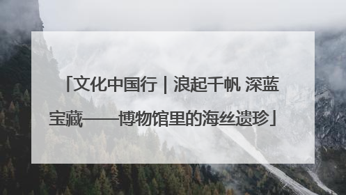 文化中国行｜浪起千帆 深蓝宝藏——博物馆里的海丝遗珍