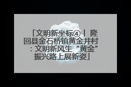 文明新坐标④丨 隆回县金石桥镇黄金井村：文明新风生“黄金” 振兴路上展新姿