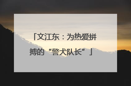 文江东：为热爱拼搏的“警犬队长”