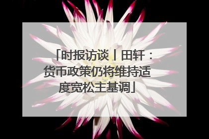 时报访谈丨田轩：货币政策仍将维持适度宽松主基调
