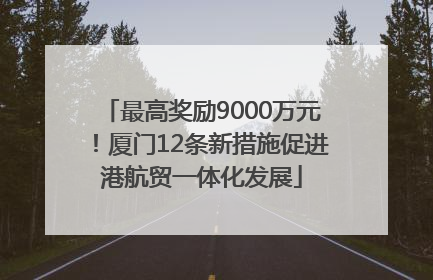 最高奖励9000万元！厦门12条新措施促进港航贸一体化发展