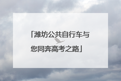 潍坊公共自行车与您同奔高考之路