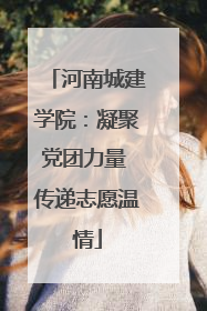 河南城建学院：凝聚党团力量 传递志愿温情